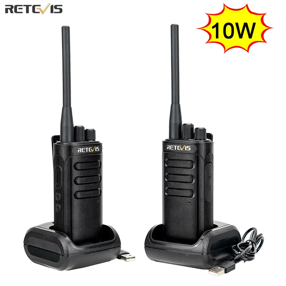 Retevis 10W Walkie Talkie Long Range RB85 PTT Portable Two-way Radio Walkie-talkies AI Noise Reduction Hunting KTV Factory Hotel