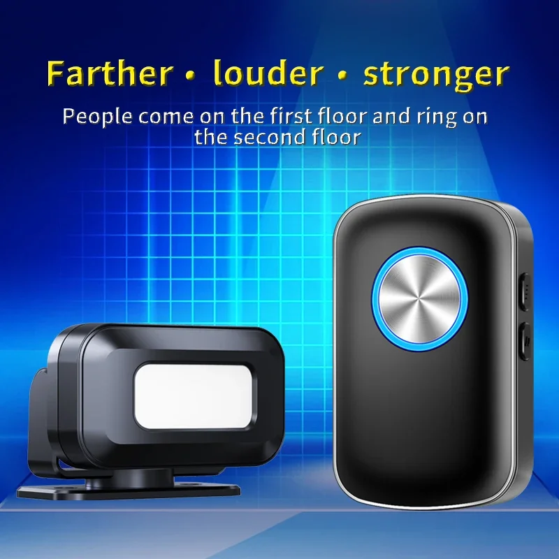 CACAZI Wireless Welcome Guest 5 Function Alarm Doorbell PIR Senor Store Entrance Motion Sensor Sets Infrared Detector Induction