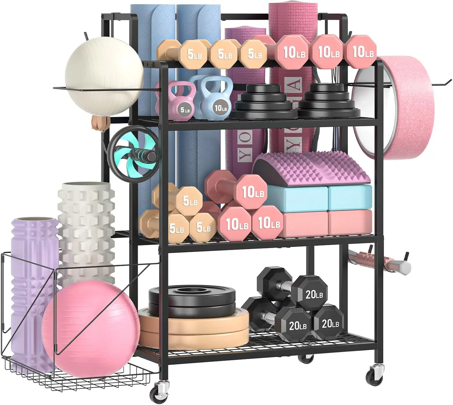 Home Gym Storage, No Material Specified, No Color Specified, Suitable for Dumbbells, Kettlebells and Workout Equipment