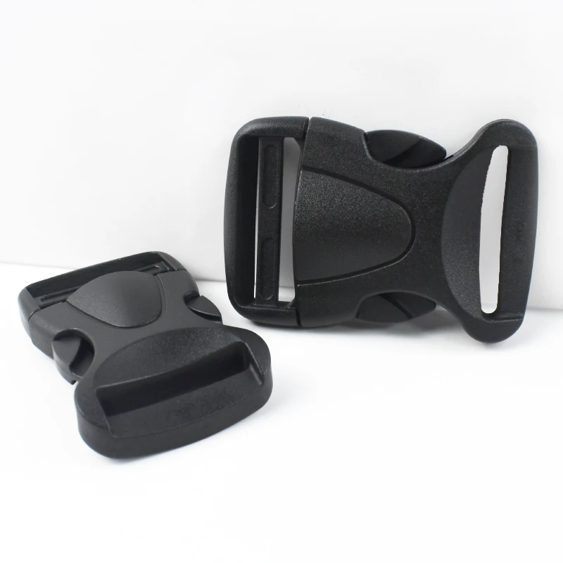 

Meetee 2-10Pcs 20-38mm Plastic Release Buckles for Bag Belt Black Backpack closure Buckle Dog collar webbing Adjuster Snap Hooks
