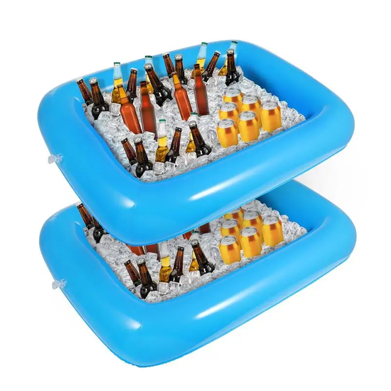 

Hemoton 2PCS 30 x 22.4in Inflatable Pool Server Serving Bar Drinking Salad Buffet Cooler Tray for Beach BBQ Picnic Pool Party