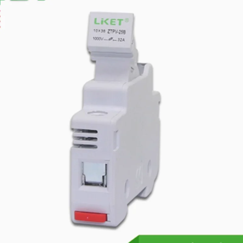 ZTPV-25B 32A DC1000V 10x38 1P Photovoltaic Fuse Box Base DC Fuse Holder for Electrical Systems
