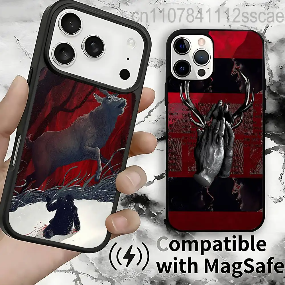 

Hannibal Will Graham ART Magnetic Wireless Charging Case For iPhone 11,12,13,14,15,16,17,Pro,Max,Plus Shockproof Cover