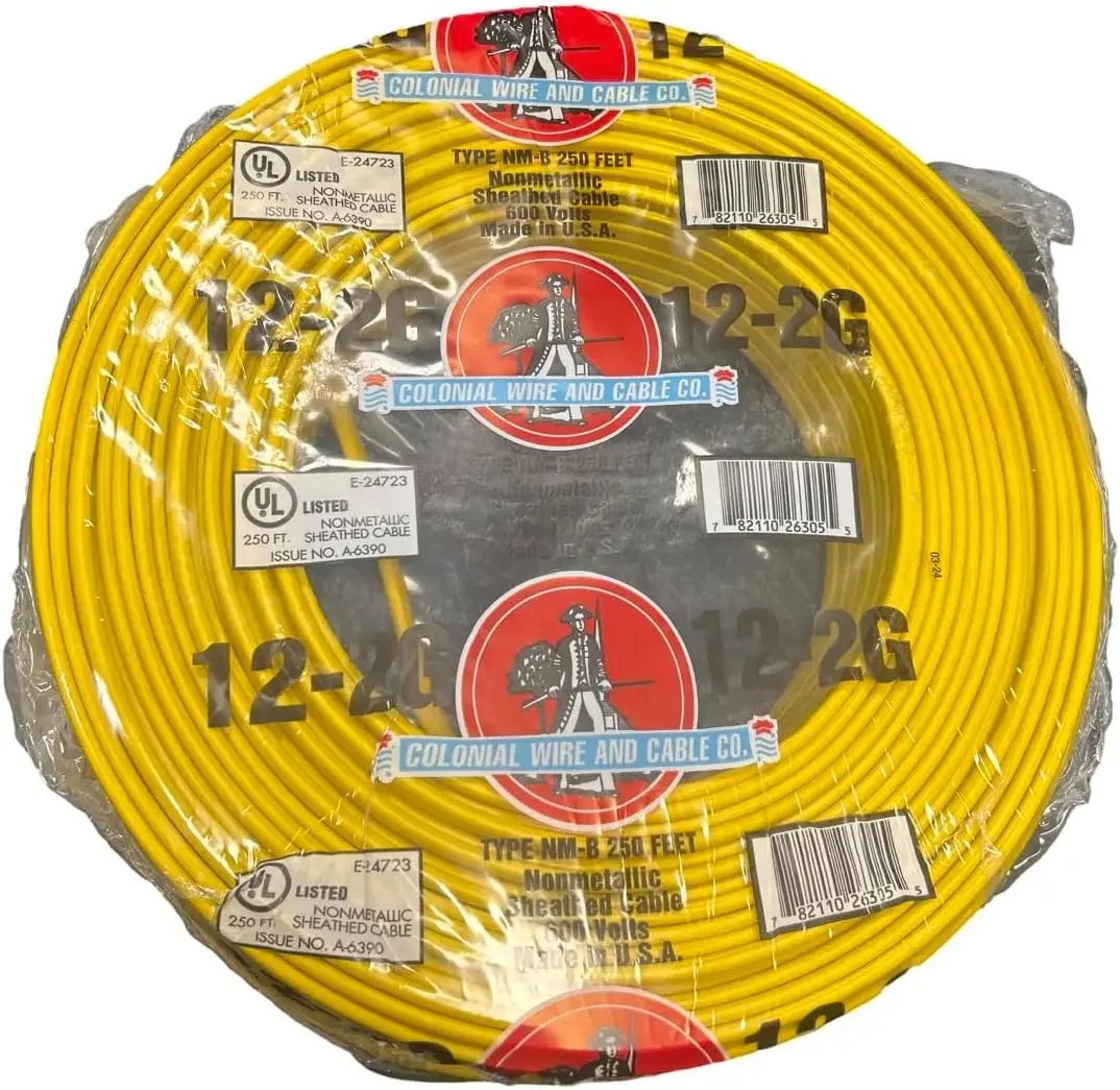 

Great deal.250-Ft Roll 12-2 AWG NM-B Gauge Indoor Electrical Copper Wire Ground Cable, WHITE (/2)