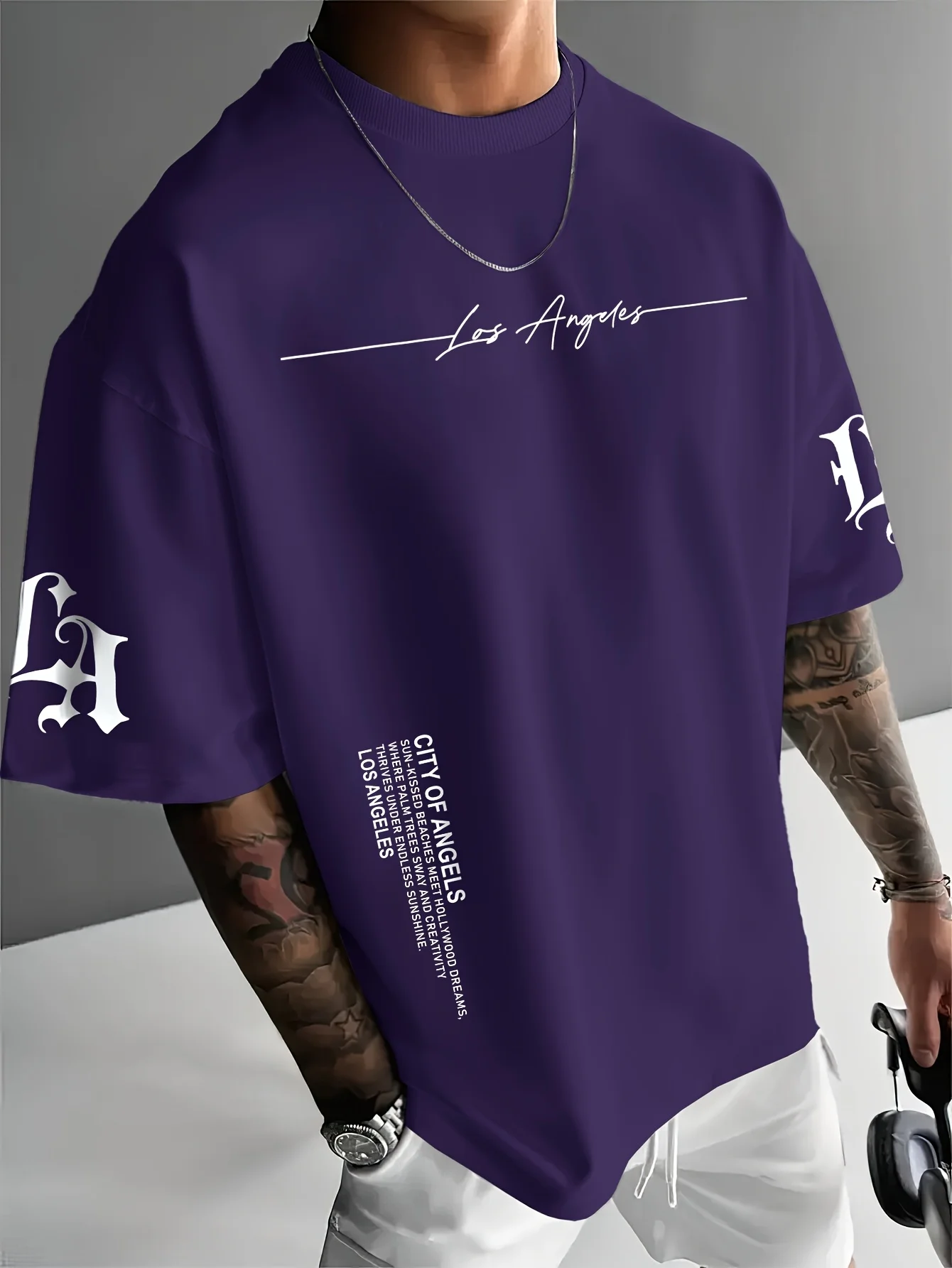 The 2025 summer new men's T-shirt is a casual and fashionable outdoor simple men's top with letter prints image 6