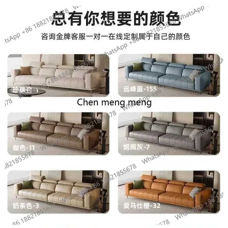 

Modern home living room straight row piano keys sofa combination hair microfiber leather function headrest F150