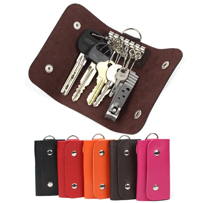 Pu Lederen Huishoudster Sleutelhanger Auto Sleutelhanger Sleutelhanger Portemonnee Ring Sleutels Tas Hoes Cover Lederen Sleutelhanger Voor Dames Heren