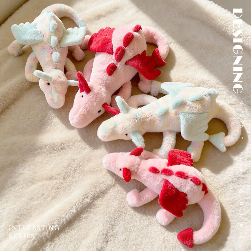 10/50/66cm Creative Full Size Plush Sky Flying Rainbow Dragon Toy Soft Stuffed Animal Pillow Fun Lazy Snow Dragon Kids Gift