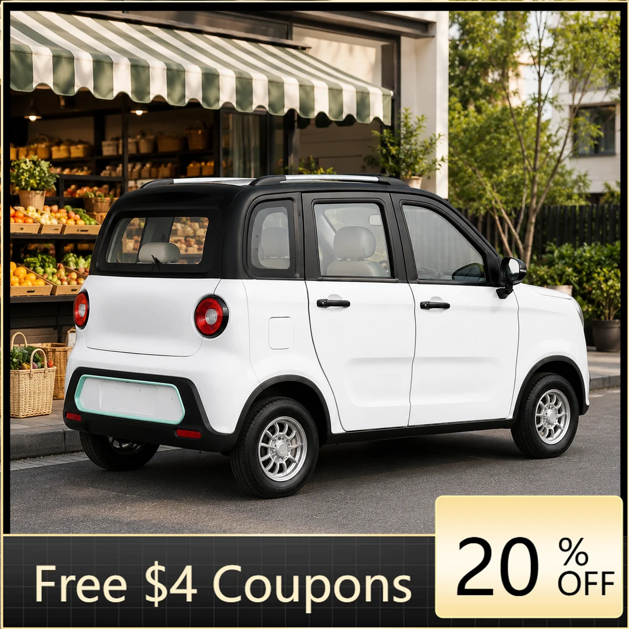 YzhgbIntelligent driving micro-electric vehicle 4-seat low-speed car, suitable for the elderly, community patrol use