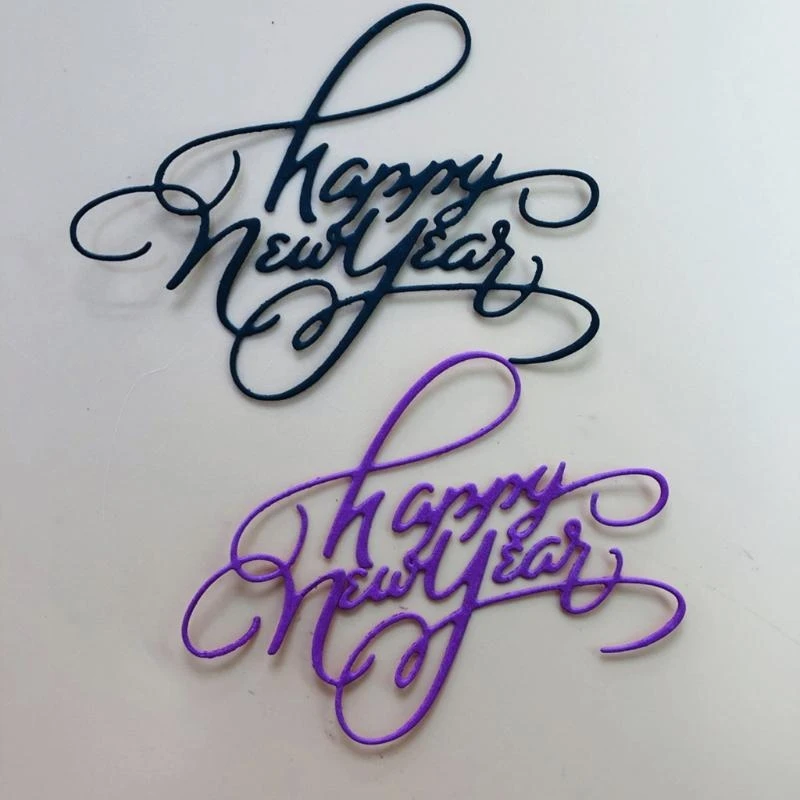 

С Новым годом металлический трафарет для скрапбукинга DIY штамп для альбома бумажная карта тиснение украшение ремесло