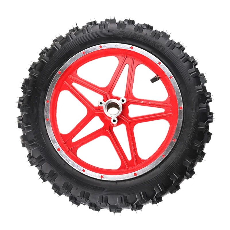 2.50-10 Tire Front And Rear Wheel 10 Inch Cross Country Motorcycle Wheel for Motocross mini motorrad child