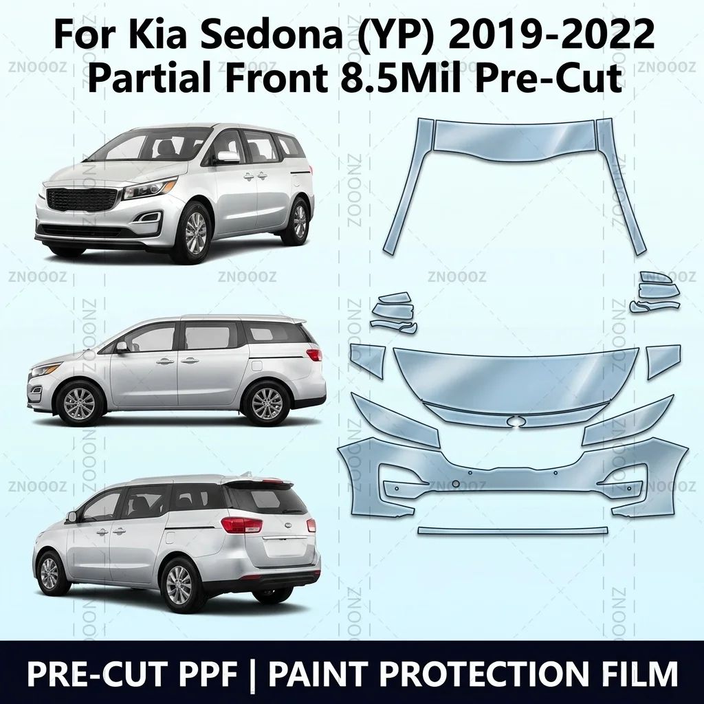 For Kia Sedona (YP) 2019-2022 Partial Front 8.5Mil Pre-Cut PPF Paint Protection Film Kit TPU Self Healing Scratch Resistant