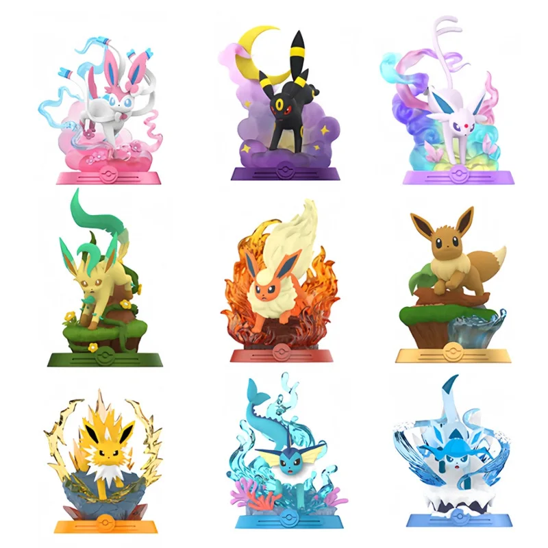 Anime Pokemon Funism Original Adventure Eevee Family Suit BlindBox Flareon Espeon Sylveon ActionFigure Collection Model Toy Gift