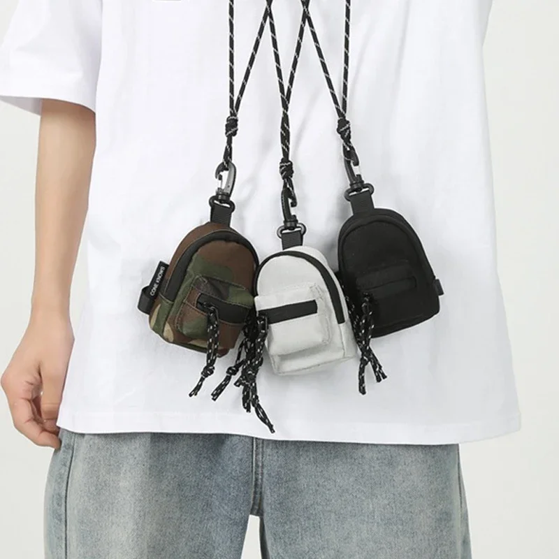 New Men's Backpack Hanging Bag Portable Coin Purse Key Earphone Storage Pocket Bag Card Holder Wallet Pouch Casual Mini Bag