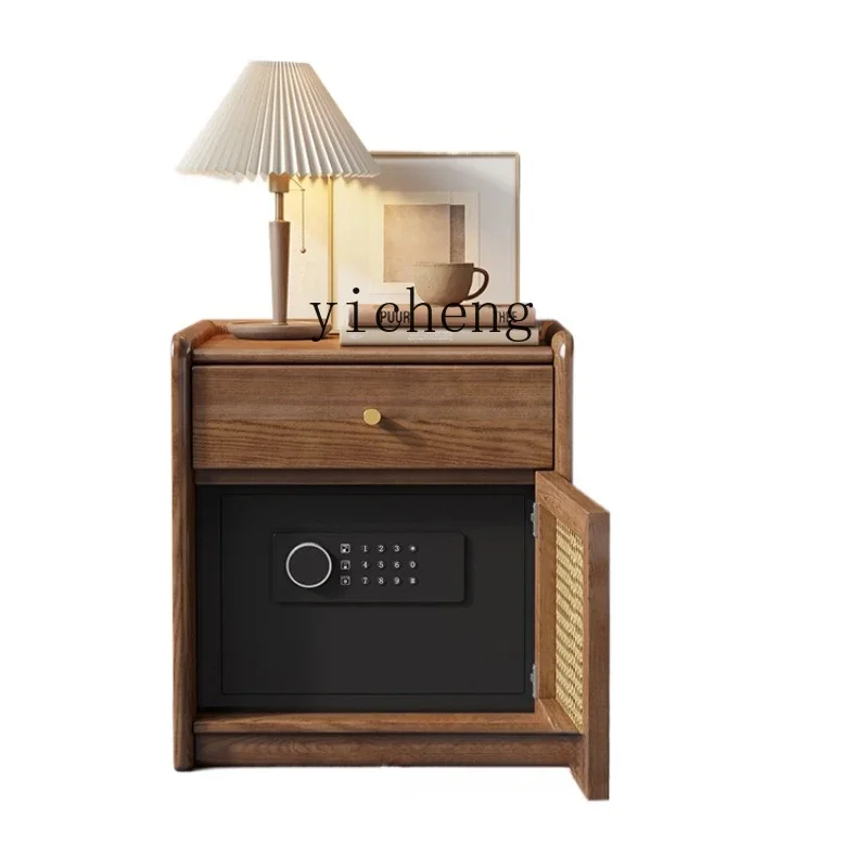

XL Nordic solid wood bedside table simple modern ash wood multi-functional bedside table safe