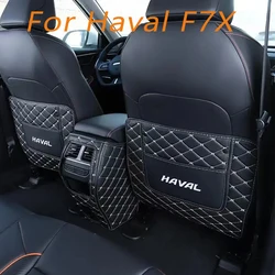For Haval F7X 2021 2022 2023 2024 Car rear backrest seat anti kick pad leather protective pad decorative accessories