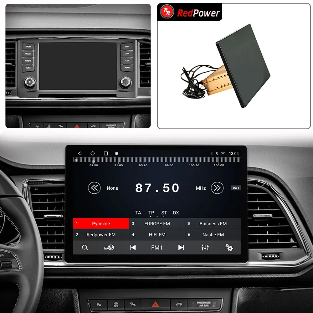 12.95 inch car radio redpower HiFi for Seat Ateca Cupra 2016 2021 Android 10.0 DVD player audio video DSP CarPlay 2 Din