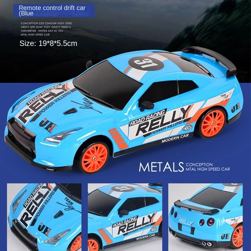 2.4G Rc Drift Car With LED Professional 4WD Remote Control Cars GTR Model AE86 Vehicle Racing Toys for Children Christmas Gifts