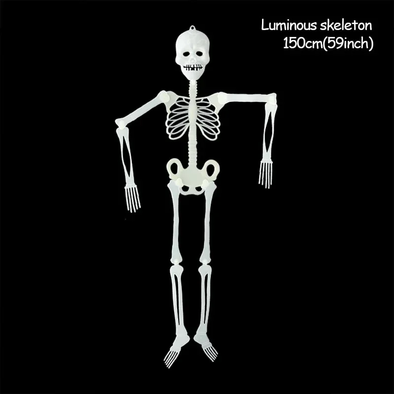 Scary Halloween Decoration Halloween Props Luminous Hanging Decoration Outdoor Party Horror Luminous Movable Skull Skeleton