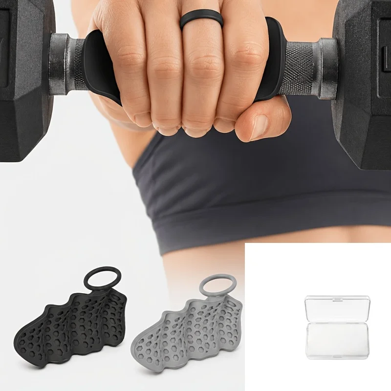 Silicone Hand Grip Pads Anti-slip Palm Protector 2 Pack for Gym Fitness Weightlifting Dumbbell Pull Up Callus BlisterPrevention