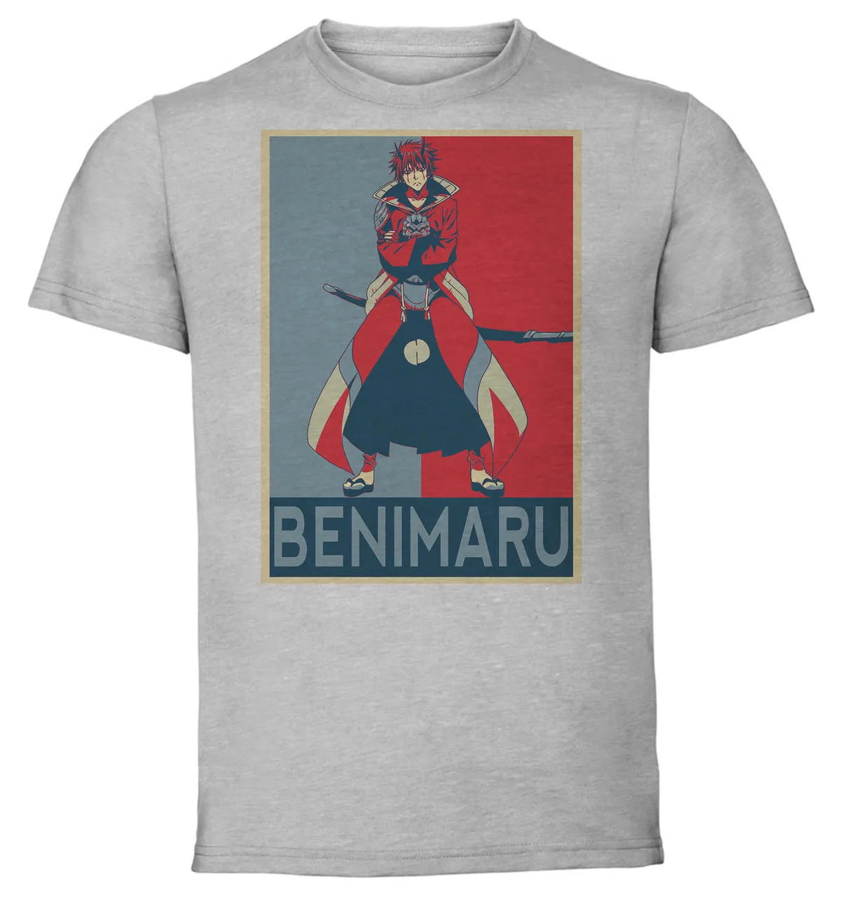 T-Shirt Unisex Grey Propaganda Tensei Shitara That Time I Got Reincarnated as a Slime Benimaru