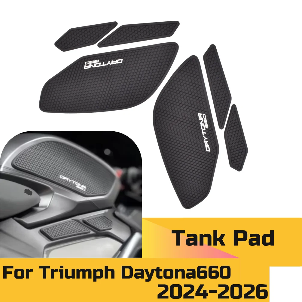 Daytona660 Fuel Tank Stickers Gas Knee Grip Protector Pad For Triumph Daytona 660 2024-2026 Traction Decals Motorcycle Parts