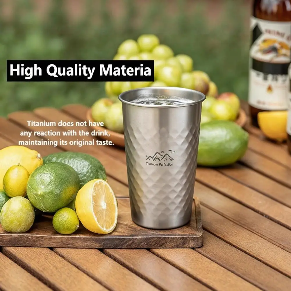 Ultralight Pure Titanium Camping Cup 350/500/600ml Portable Outdoor Coffee Tea Mug Picnic Beer Juice Cup Camping Tableware gallery 2