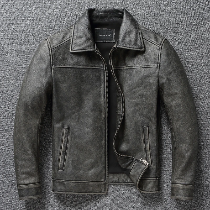 

Пальто из натуральной кожи, осенняя мужская одежда, короткие мотоциклетные куртки, приталенный стиль, размер S-7XL Chaquetas Para Hombre