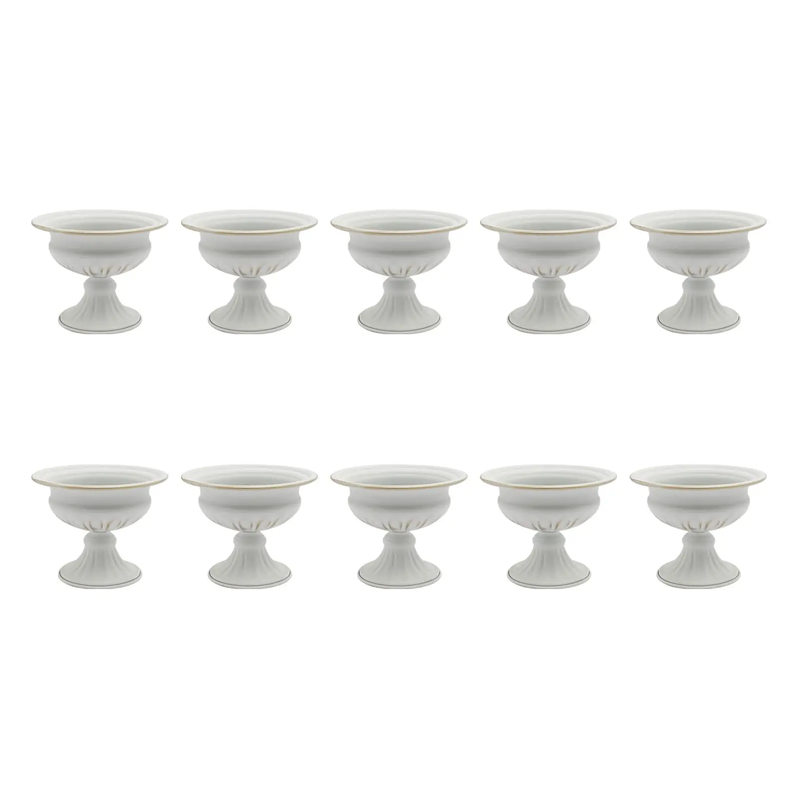 

10Pcs White Golden Metal Candle Holders 4.7" Tall Stand Flowers Vase Candlestick Flower Arrangement Candelabra Candle Holder Sta