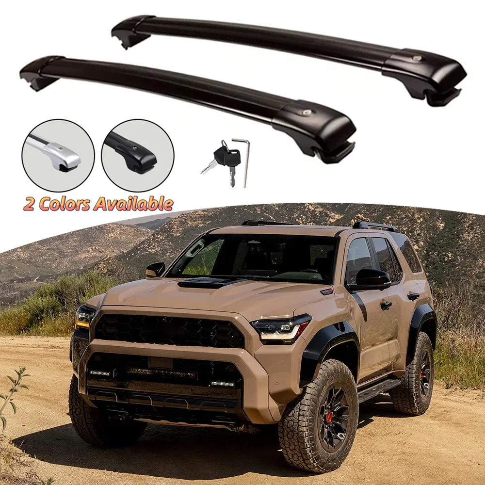 2 шт. алюминиевых поперечин для Toyota 4Runner N500 2025-2026, багажник на крышу с замком для перевозки грузов.