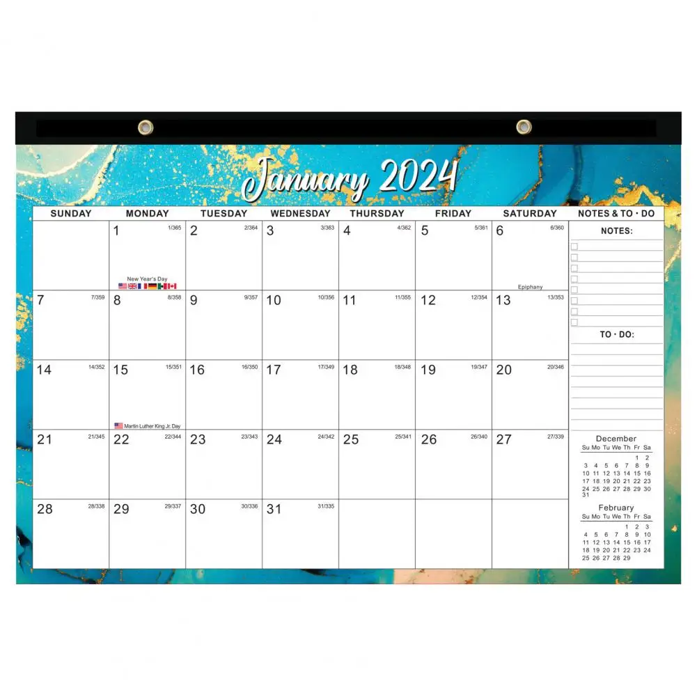 Kitchen Calendar Wall Calendar Durable Easy-to-read 18-month Wall Desktop Calendar for 2024.1-2025.6 English Multi-purpose