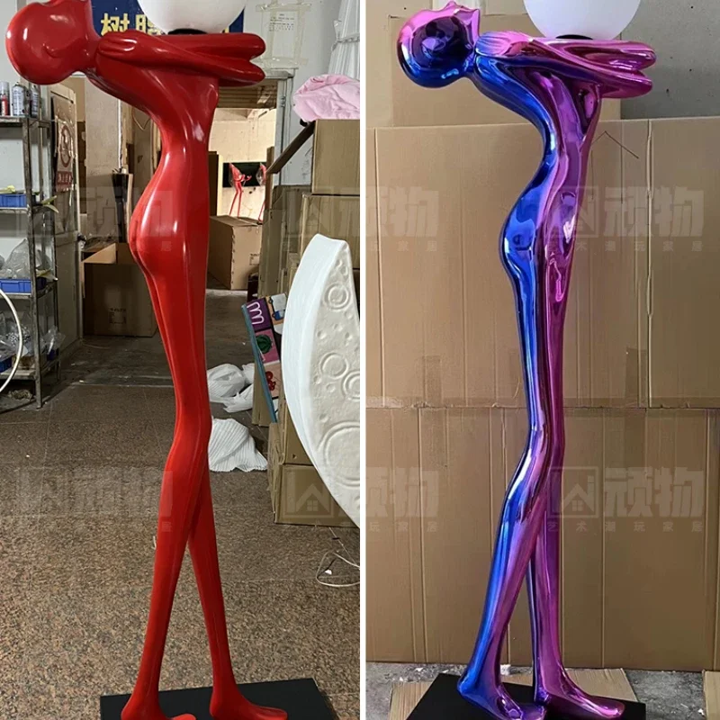 Creative Art Figure Shape Sculpture Large Self-Improvement Floor Lamp Decoration Internet Celebrity