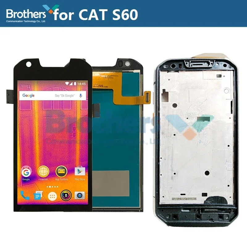 Em estoque lcd para cat s60 tela lcd display lcd para cat s60 lcd montagem da tela de toque digitador do telefone substituição reparação parte