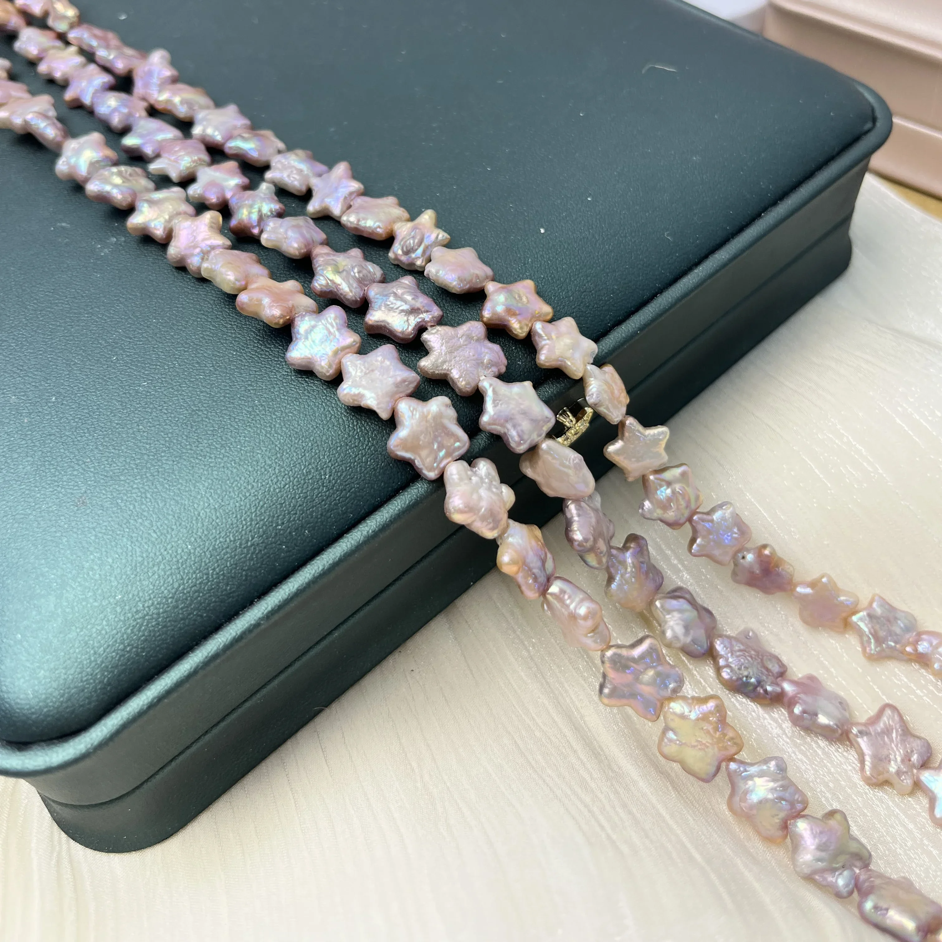 لؤلؤ المياه العذبة الطبيعية الباروك نجوم الأبيض الأرجواني 12x12mm4A اللؤلؤ حبة مجوهرات جعل عقد دي اي واي سوار إكسسوارات النساء #2