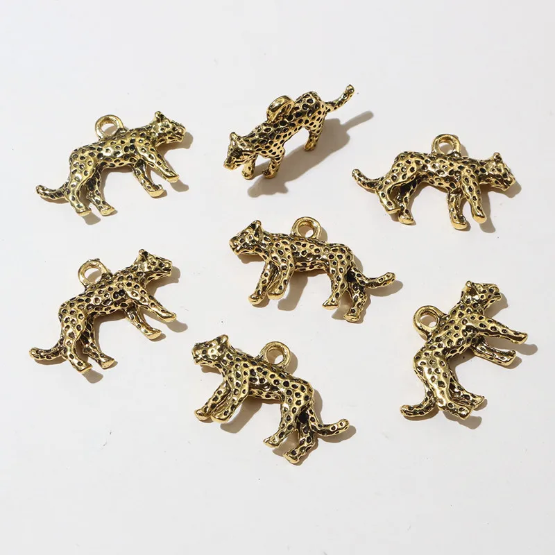 10 Stück 23x14x4mm Legierung Leopard Charms Anhänger DIY Schmuck Making Zubehör Erkenntnisse für Halskette Armband