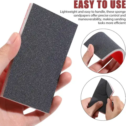 50/5개입 샌딩 스펀지 패드 세트 180-2000 그릿 유연한 샌딩 블록 습식 및 건식 연마 샌드페이퍼 연마 도구용