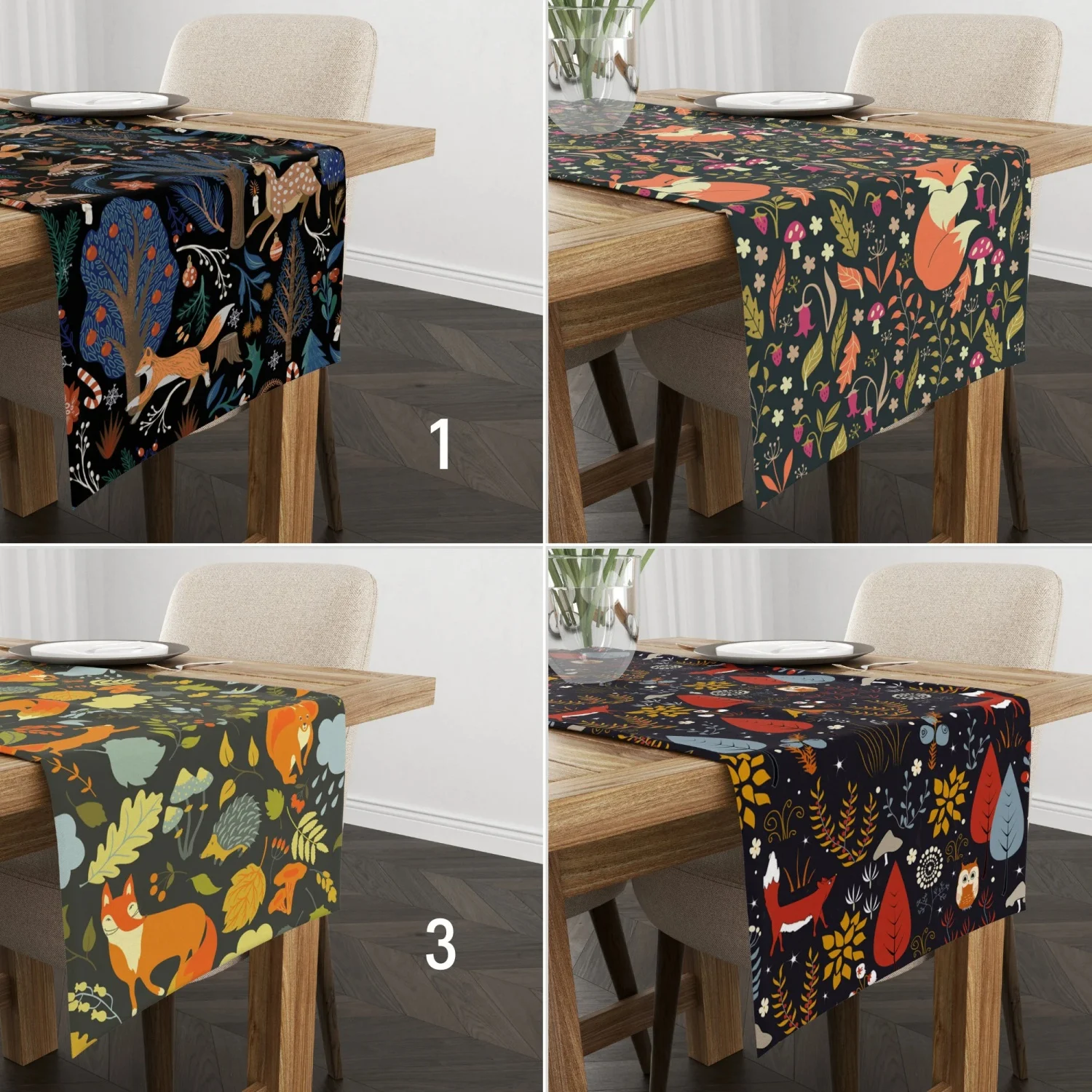 

Доріжка для стола Bohemian Fox, осенняя дорожка для кухонного стола, дорожка для стола любого размера, кухонный декор
