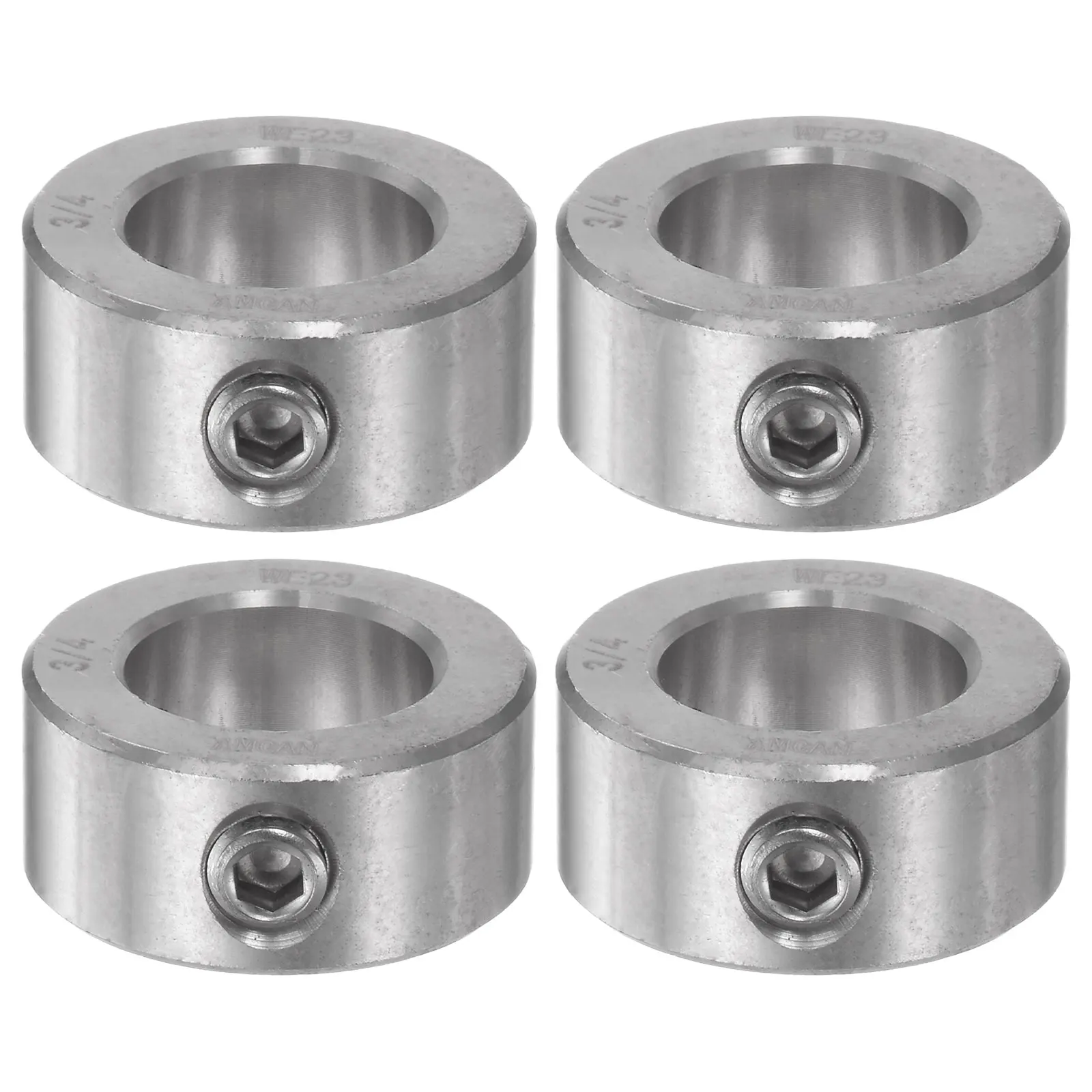 1/2/4Pcs Shaft Collar 304 Stainless Steel Set Screw Shaft Collars for Wheel Barrow Axle Gearbox Assemblies Machine Tool Industry