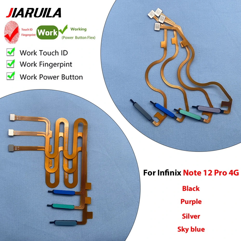 

10Pcs , For Infinix Note 10 Pro Note 12 Pro 5G Note 10 Note 12 Pro 4G Home Button FingerPrint Touch ID Sensor Flex Cable Ribbon