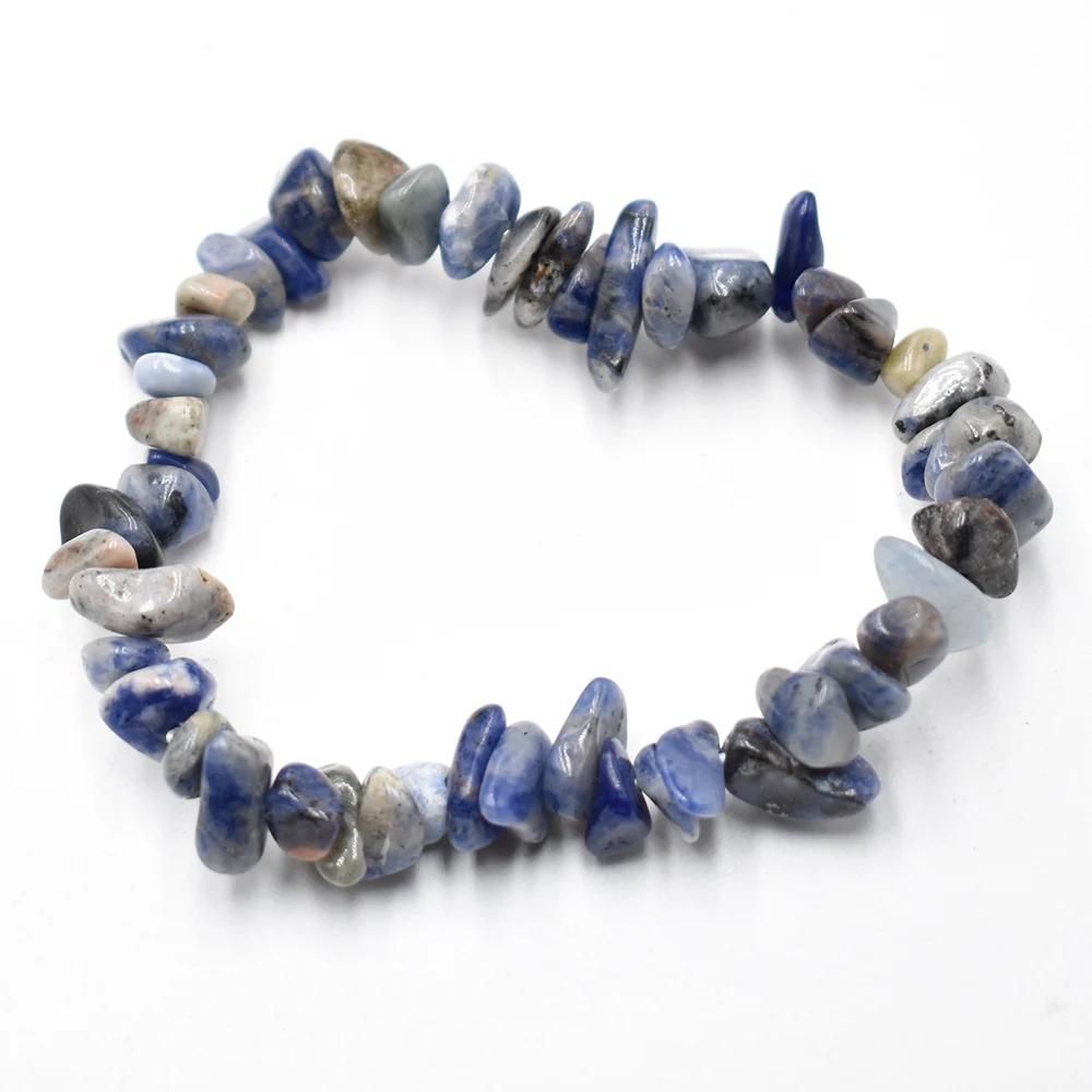 Großhandel 12 Stück/Set Naturstein-Chips Achat-Armband Amethyst-Kristall-Granulat Stretch-Armbänder Reiki-Heilgeschenke 19cm – Detail 13