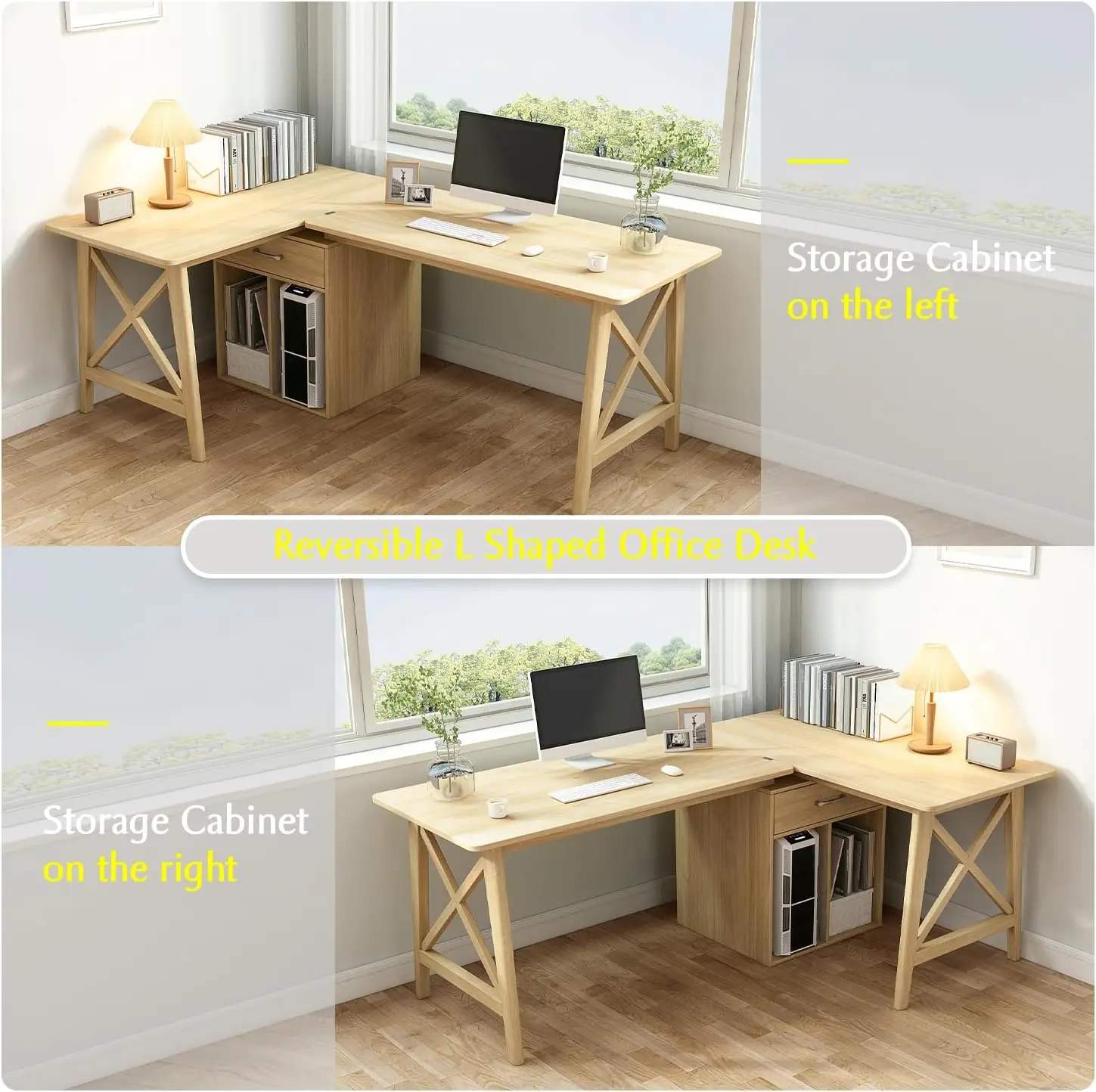 2-Person Desk With Storage Cabinet - 94