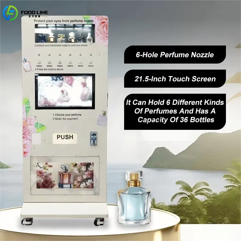 

Customized Popular Automatic Perfume Spray Vending Machine Coin/Credit Card Operation Cooling System Big Capacity