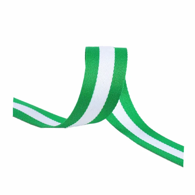 Cinta de poliéster a rayas de 1 "y 2 yardas para manualidades de regalo, decoración del hogar de boda para pulsera, bolso, cinturón, mariposa