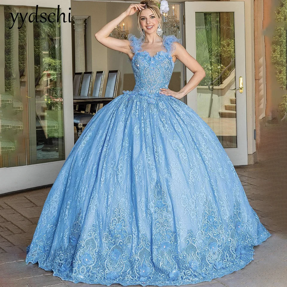 Customized 2024 Sweetheart Lace Quinceanera Dress For 15 Party Princess Appliques Tulle Birthday Party Dress Gradient Ball Gown