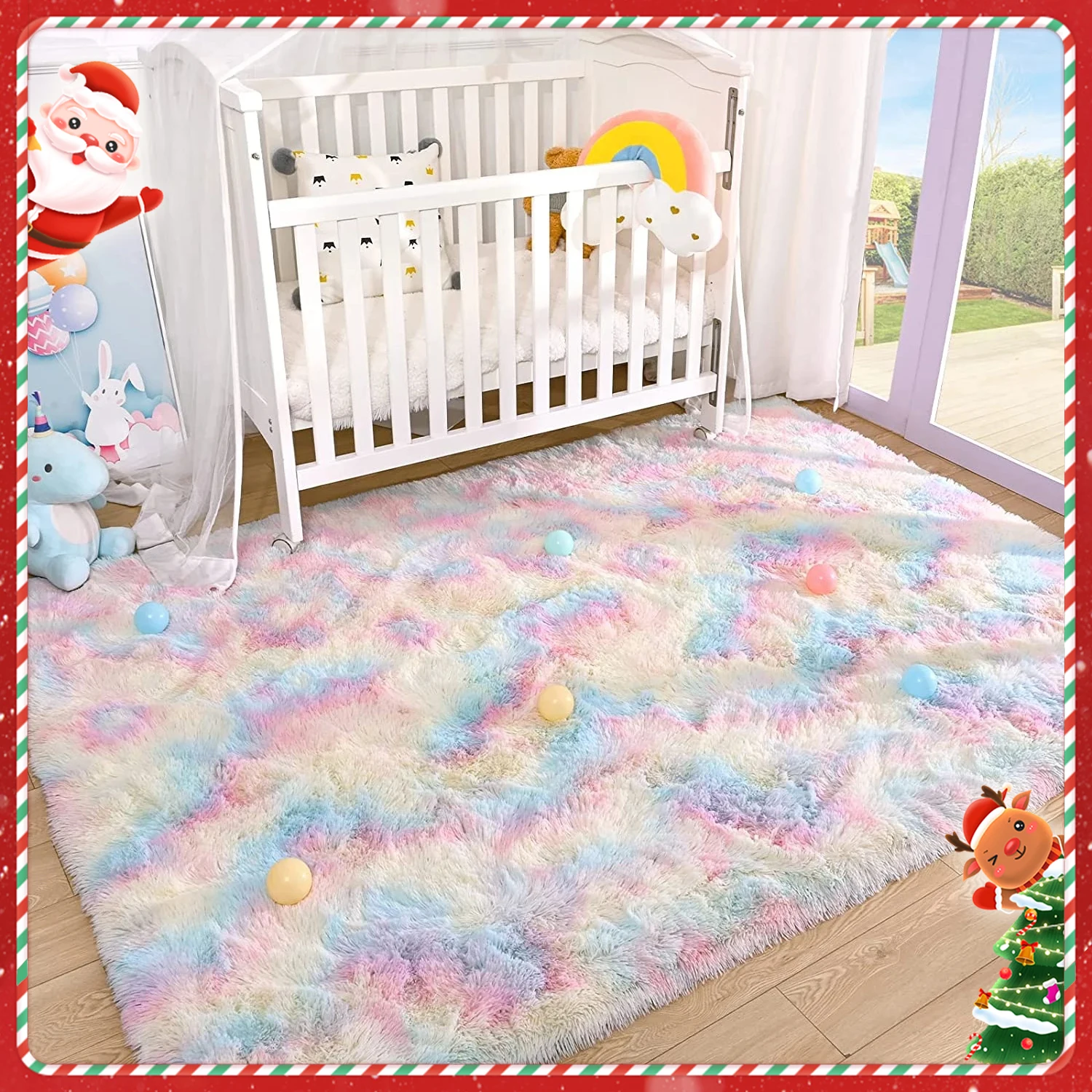 Autumn and winter thick plush rainbow carpet Children play rug living room Stitch rugs home decoration carpets for bedroom mats