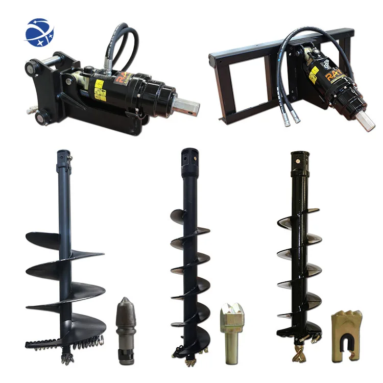 

Excavator Skid Steer Backhoe Loader Attachments Hydraulic Earth Auger Drill Post Hole Digger