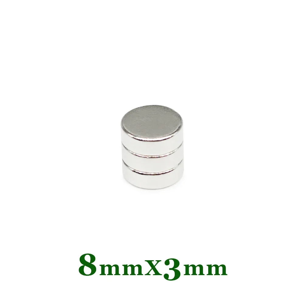 20/50/100/150/200/300PCS 8x3 Small Round Rare Earth Magnets Strong 8x3mm N35 Permanent Neodymium Disc Magnets 자석고리 후크