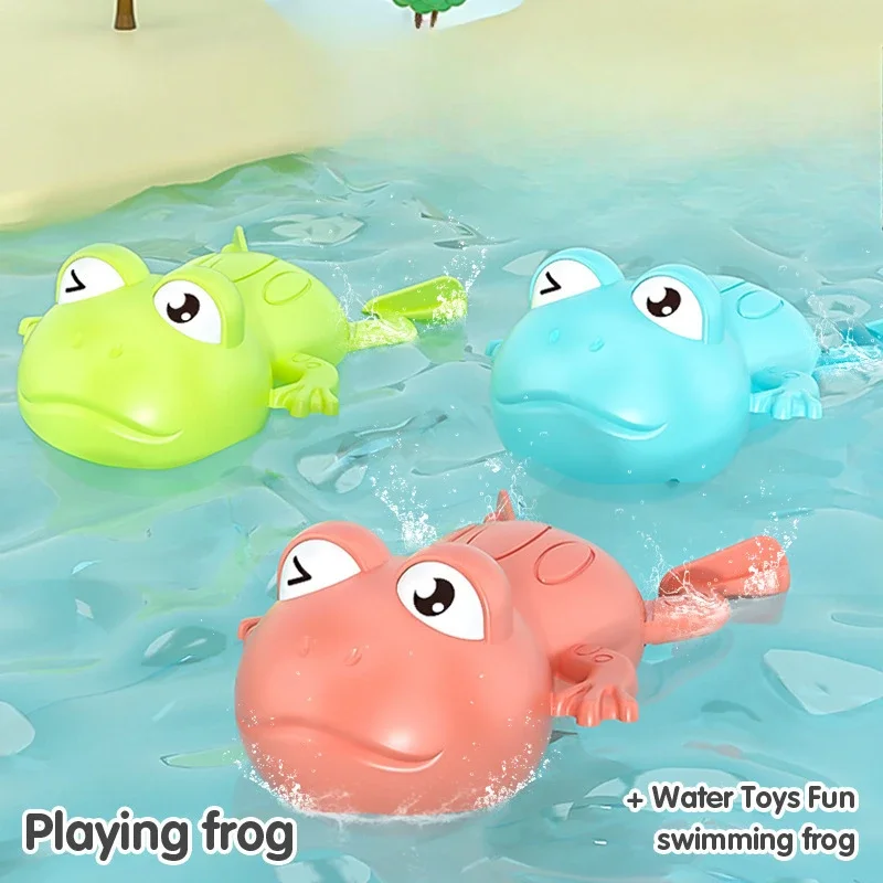 Baby Bath Toys Spray Water Shower Little Frog Animal Shape Foam Floating Kids Early Educational Swimming Water Clockwork Toy