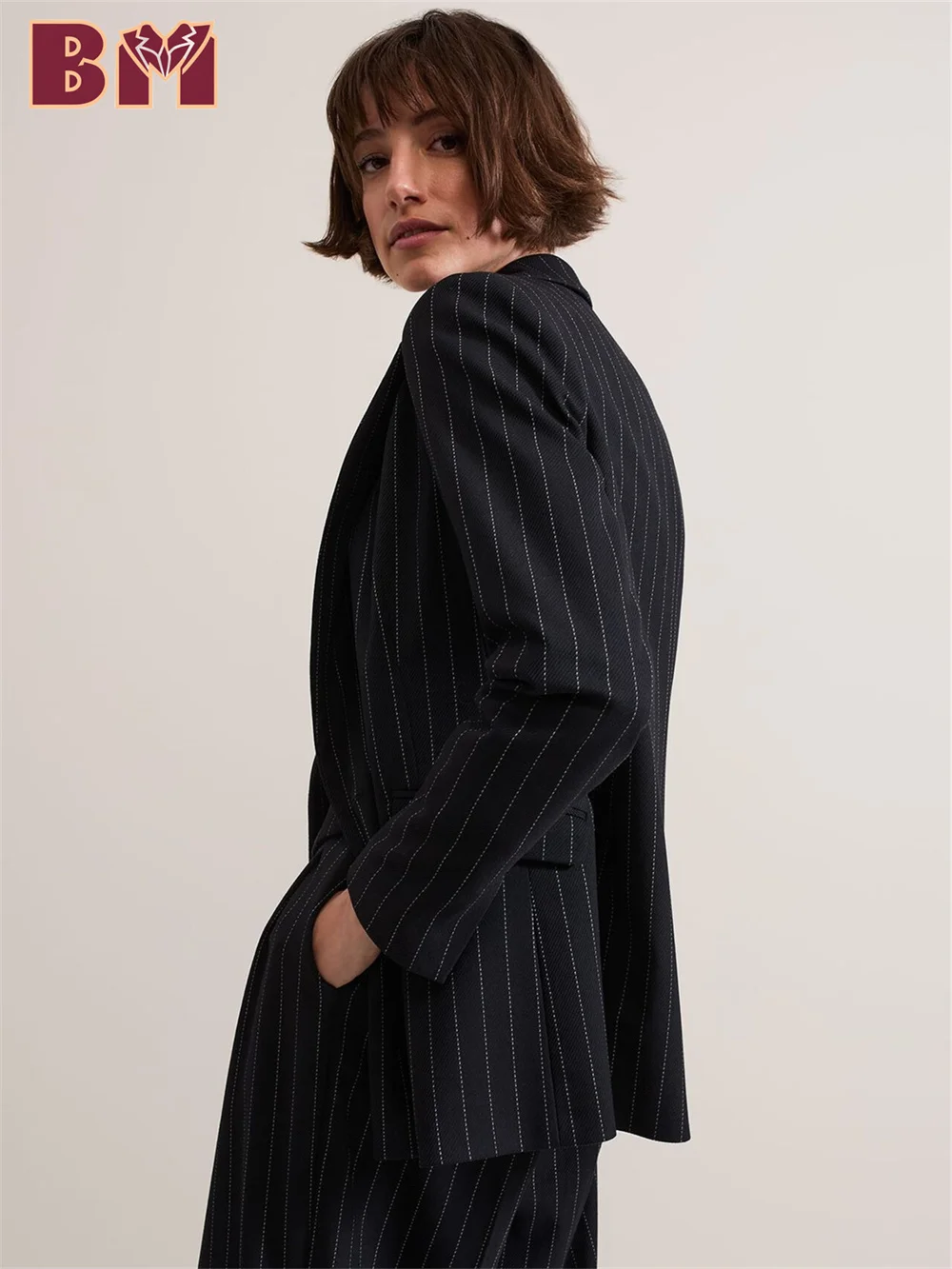 Popular Striped Women Suit Set For Office 2025 Stylish Women Jacket Vest Pant Suit Formal Customized Suit Jacket Women Wedding