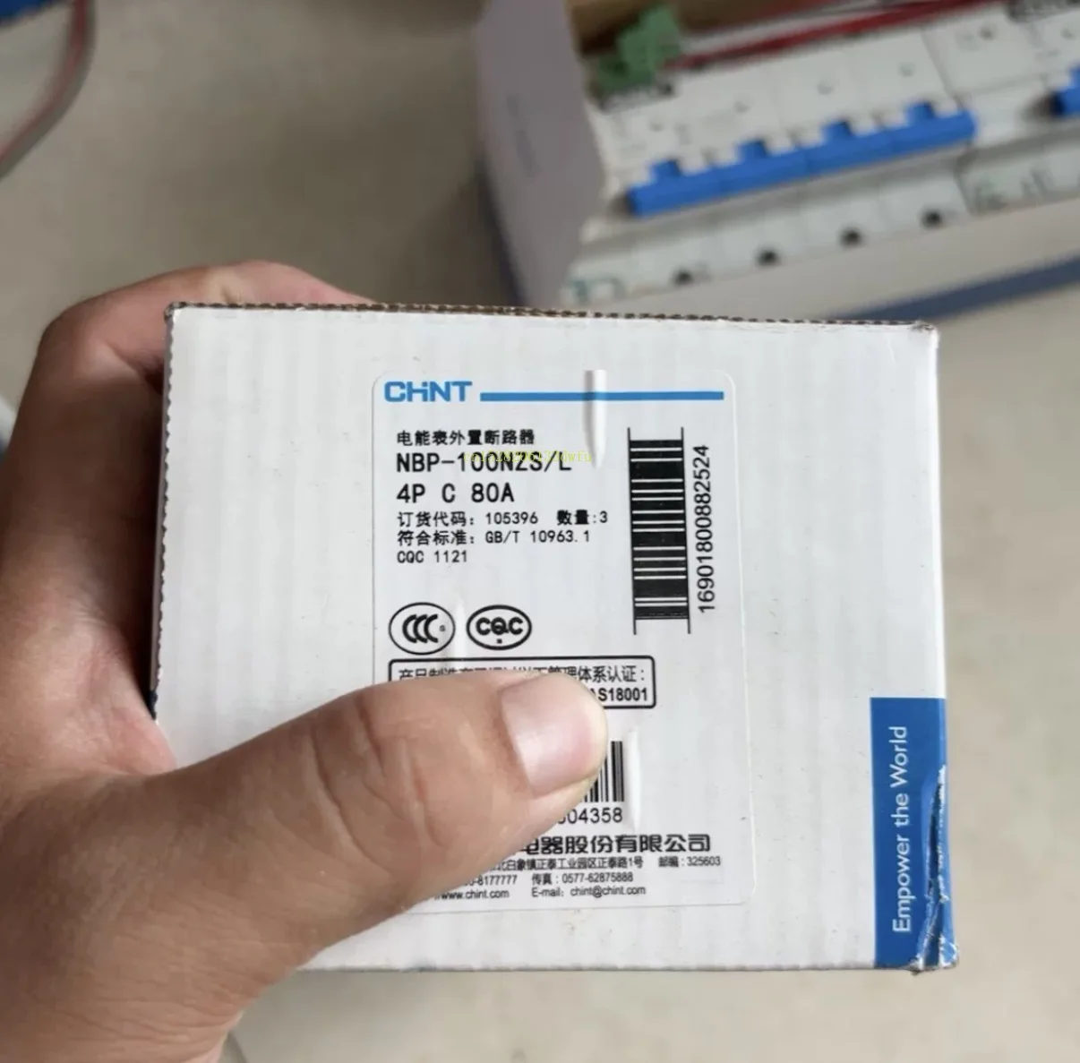 CHINT NBP-100NZS/L 4P C80A Energy Meter External Circuit Breaker 400V 6000A GB/T 10963.1 Compliant Electrical Protection